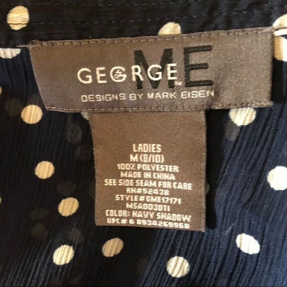 801 George SHEER Polka Dot Print Tie Waist Blouse - Picture 7 of 8
